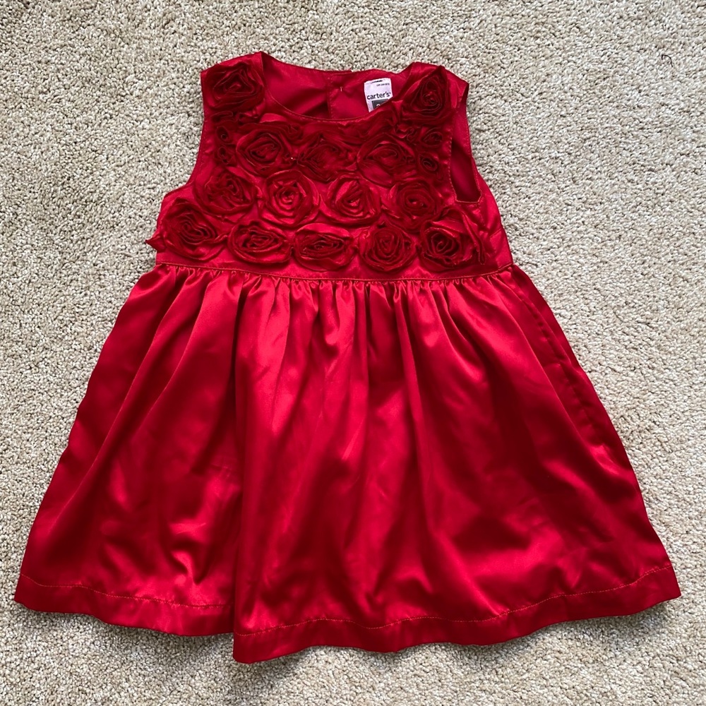 Carter’s Formal Sleeveless Deep Red Dress 24 mos